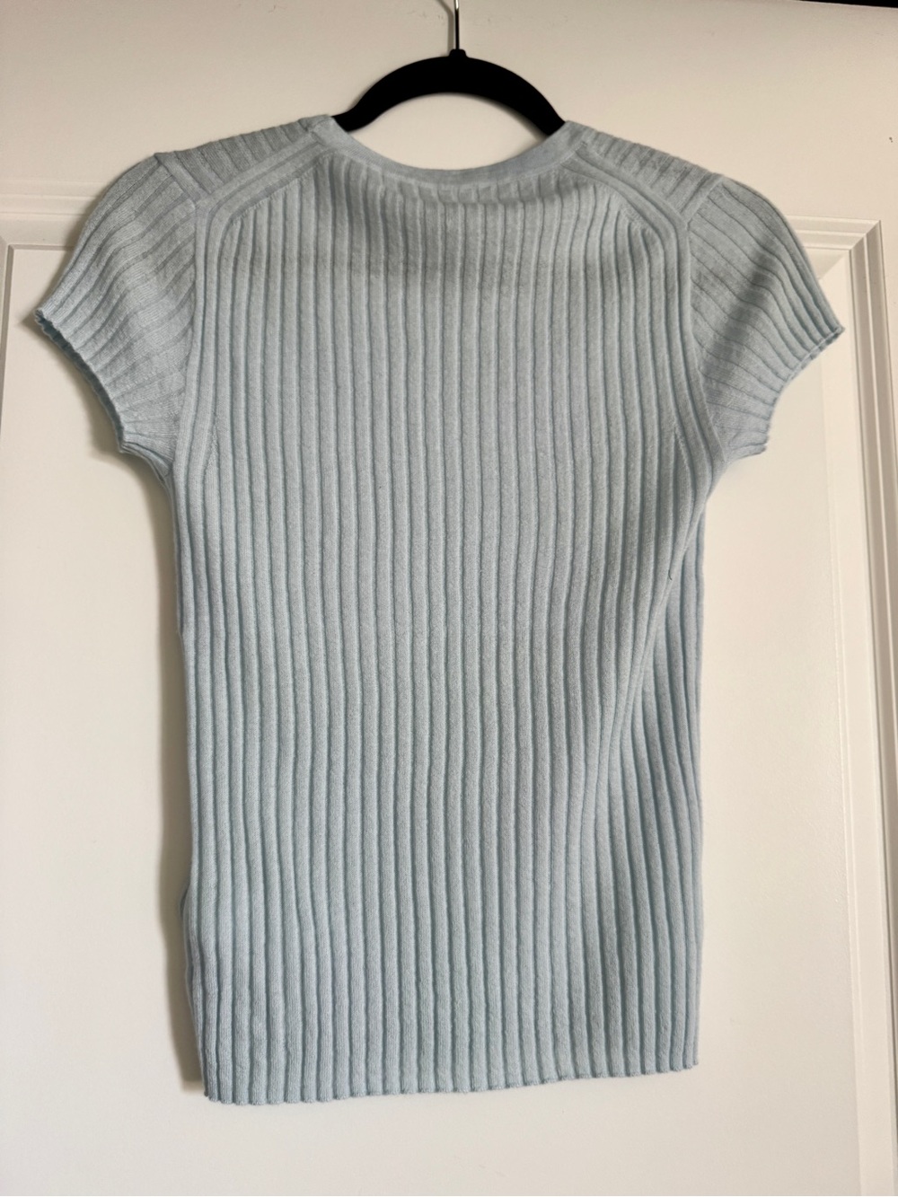 NWT J. CREW Women’s New ribbed featherweight 100% cashmere T-shirt Fresh Air S - Picture 3 of 15